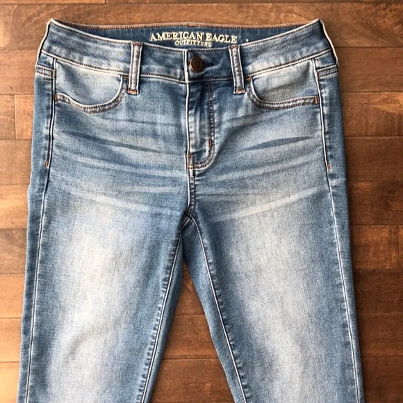 American Eagle Outfitters Blue Super Stretch Skinny Jegging Size 4 - Picture 4 of 13